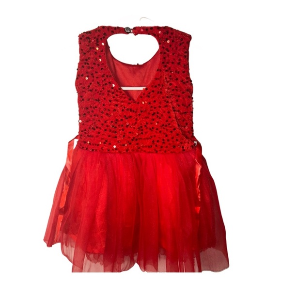 Red Sequin & Tulle Party Dress – Size 20 - Picture 3 of 4